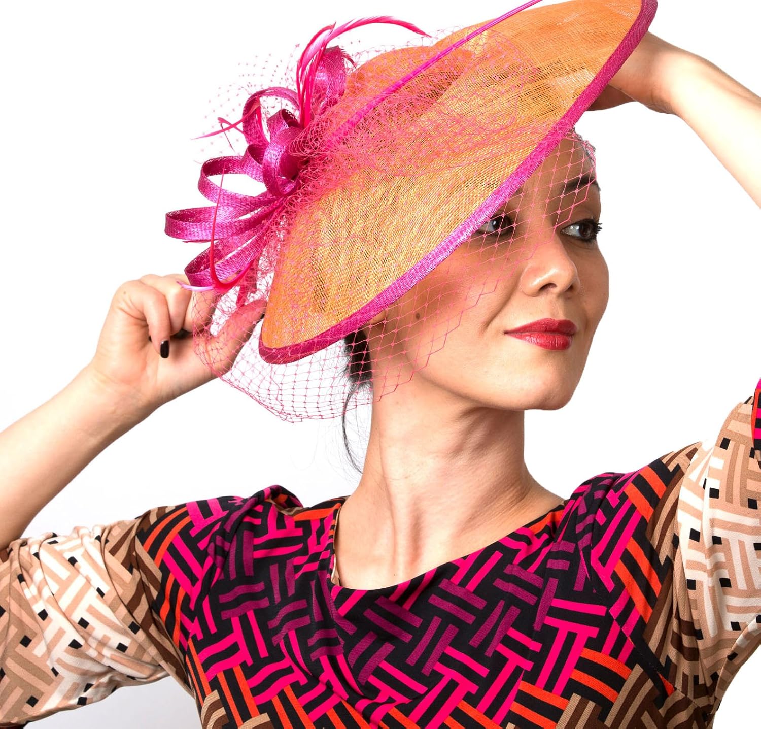 orange derby hat