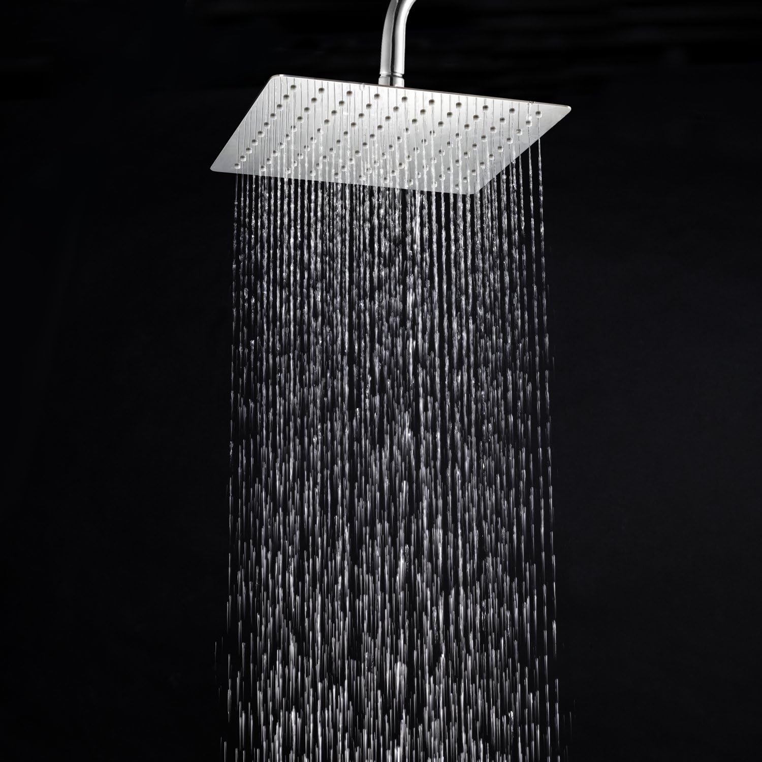 SharkSPA 10 Inch Square Shape Stainless Steel Rain Fall Bathroom Shower Head - Hygienic 304-Grade Solid Stainless Steel Highly Resistant To Wear, Rust, And Corrosion - Ceramic Valve Core Material - Luxurious, Durable, Sleek, And Modern Design