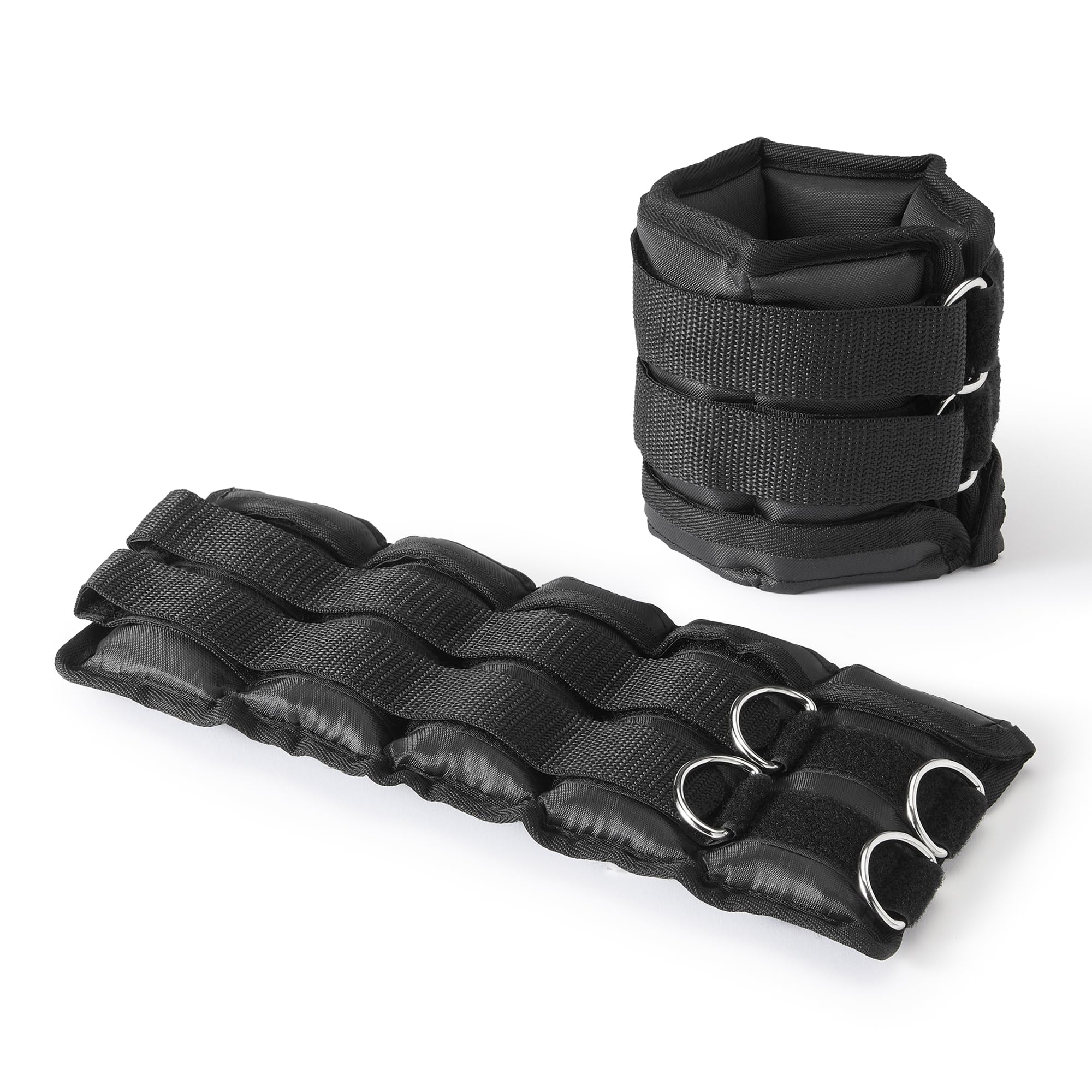Photo 1 of Amazon Basics Adjustable Ankle Weights, 2.26 kg Set (1.13 kg Each), Black