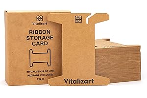Vitalizart Ribbon Storage Organizer 50 Pcs Ribbon Spools Empty Cardboard Yarn Bobbins Holder for Gift Wrap Storage Craft Embr