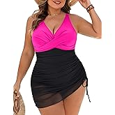 Blooming Jelly Womens Tummy Control Plus Size Swimsuit 2026 Swim Dress One Piece Modest Full Coverage Bathing Suit