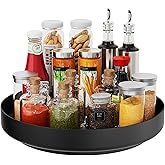 Ovicar Lazy Susan Turntable Organizer - 13 inch Rotating Spice Rack Metal Lazy Susan for Cabinet Pantry Kitchen Countertop Bathroom Refrigerator Table Storage, Black