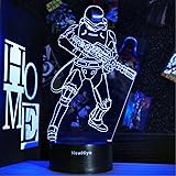3D Star Wars Night Light, 16 Colors Changing Night Lights with Remote & Smart Touch, Christmas and Birthday Gifts for Kids an