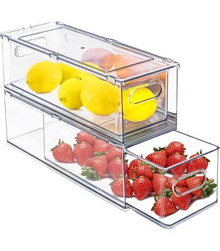 Hmdivor Drink Organizer For Refrigerator – White, 3-Tier Can/Bottle Rack, Fridge Storage Bin - View #5