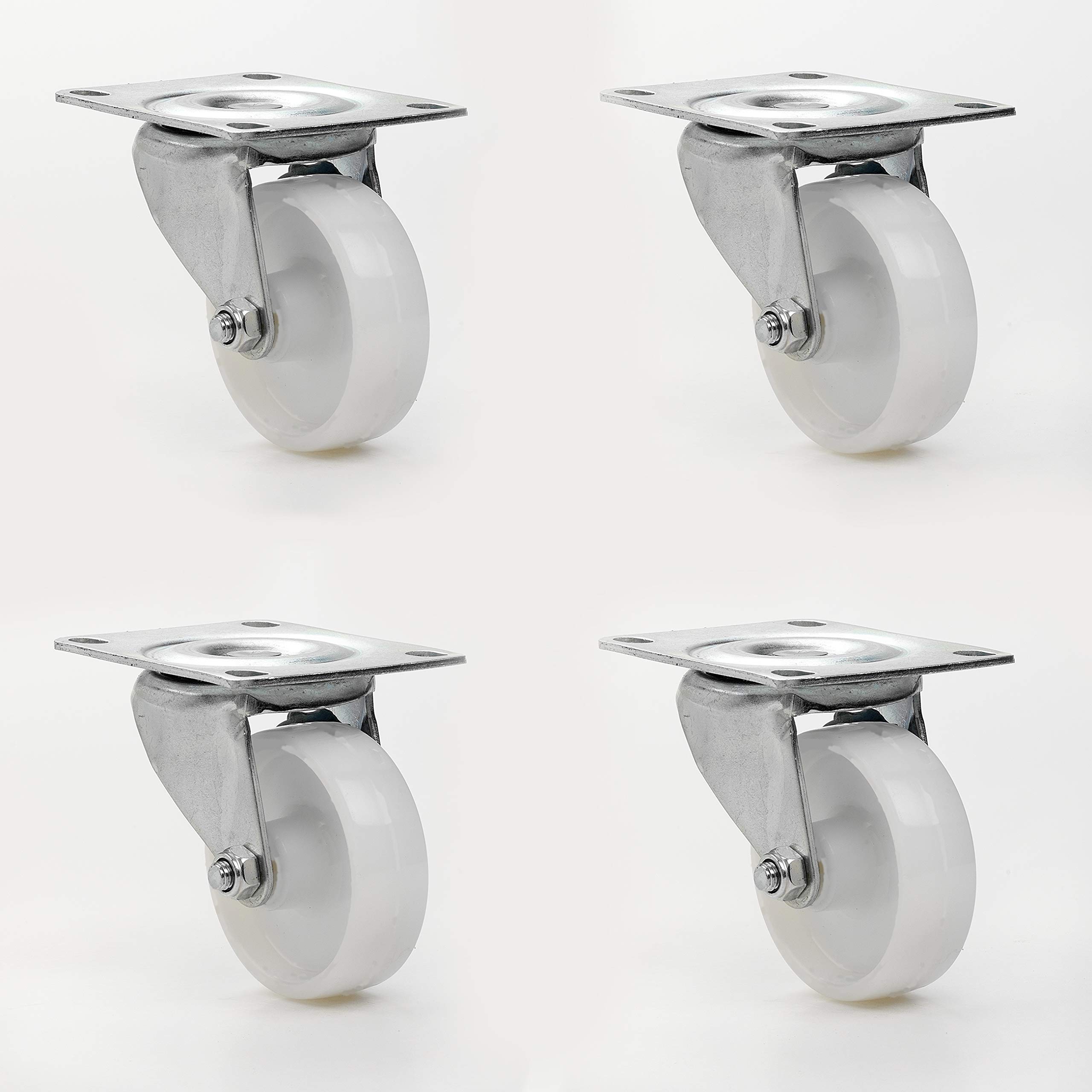 British Manufactured - 4 Heavy Duty Castor Wheels | 75mm Furniture, Appliances, Trolleys Castor with Hard Wearing Nylon Wheel