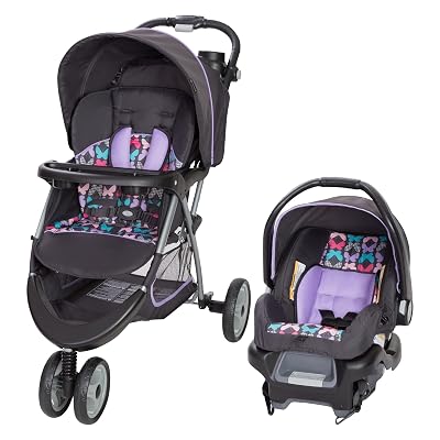 Baby Trend EZ Ride 35 Travel System, Stroller Car Seat Combo for Infant Toddler Travel with Safety Base, Lightweight Compact Design, Sophia