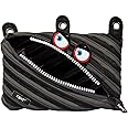 ZIPIT Wildlings Pencil Pouch for Kids | 3-Ring Binder Pencil Case | Large Capacity Pen Case for School (Black)