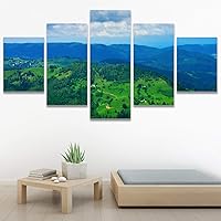 SIGNWIN 5 Panel Canvas Wall Art Modern Art Dramatic Forest Multicolor Photography Romantics Scenic for Home Decorations Ready to Hang - 60
