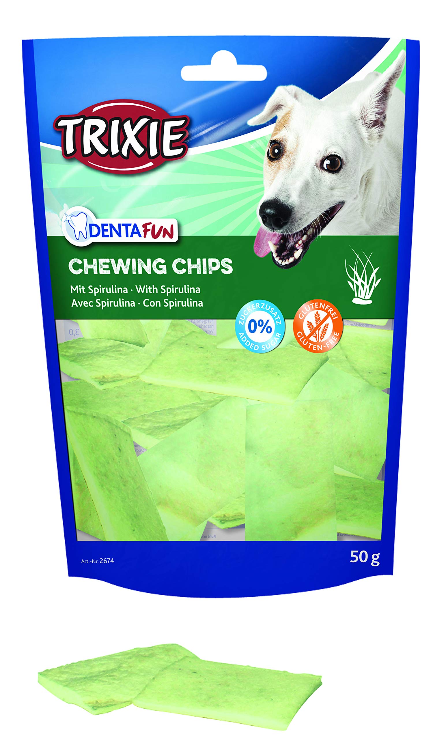 Trixie Denta Fun Chewing Chips with Spirulina Algae, 50 g