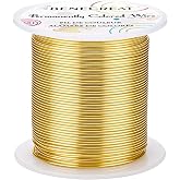 BENECREAT 18 Gauge 32 Yards Gold Jewelry Wire - Tarnish Resistant Beading &amp; Wrapping Wire for DIY Craft Making