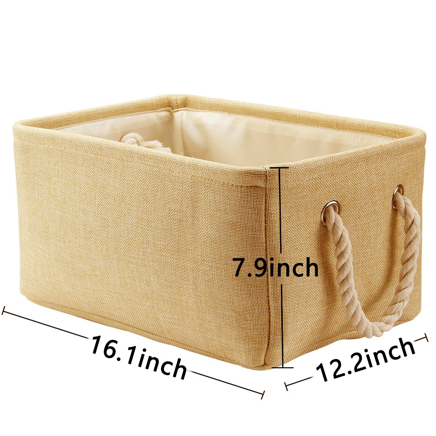 Storage Basket Baby Laundry Basket Toys Box Closet Organizer with Handles,16.1 X 12.2 X 7.9 inch