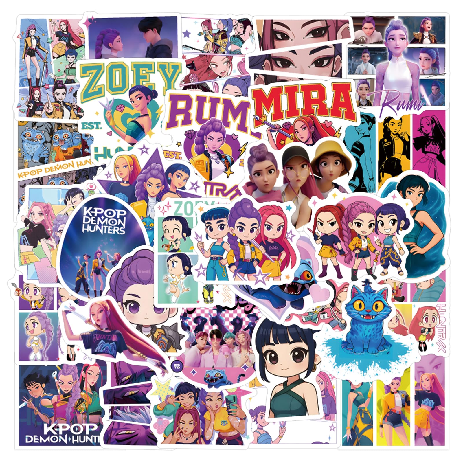 50pcs Kpop Demon Hunters Stickers for Girl Water