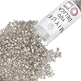 Miyuki Delica Seed Beads – Size 11/0 (1.6 mm), DB1877, Silk-Inside Dyed Pewter AB, 7.2 g, Approx. 1440 Beads, Made in Japan
