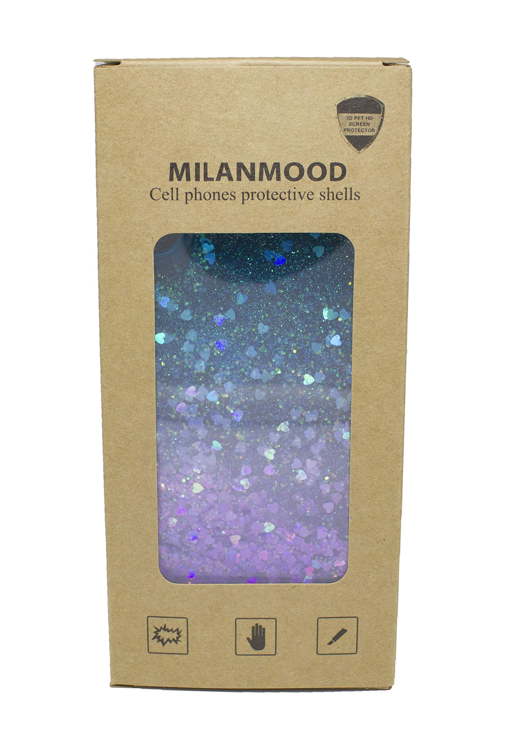 Galaxy S10 Plus Case, Luxury Floating Glitter Case Sparkle Bling Quicksand Liquid Cover Clear TPU Bumper Cushion Reinforced Corners Girls Women Cute Case for Samsung Galaxy S10 Plus, Green Purple