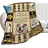 Lureix English Bulldog Blanket, Bulldog Decor Throw Blankets, Dog Gifts for Women Boys Girls Men Lover Adult Cozy Fleece Flannel Bedding Stuff Animal Plush for Couch Sofa Bed 50"X40"