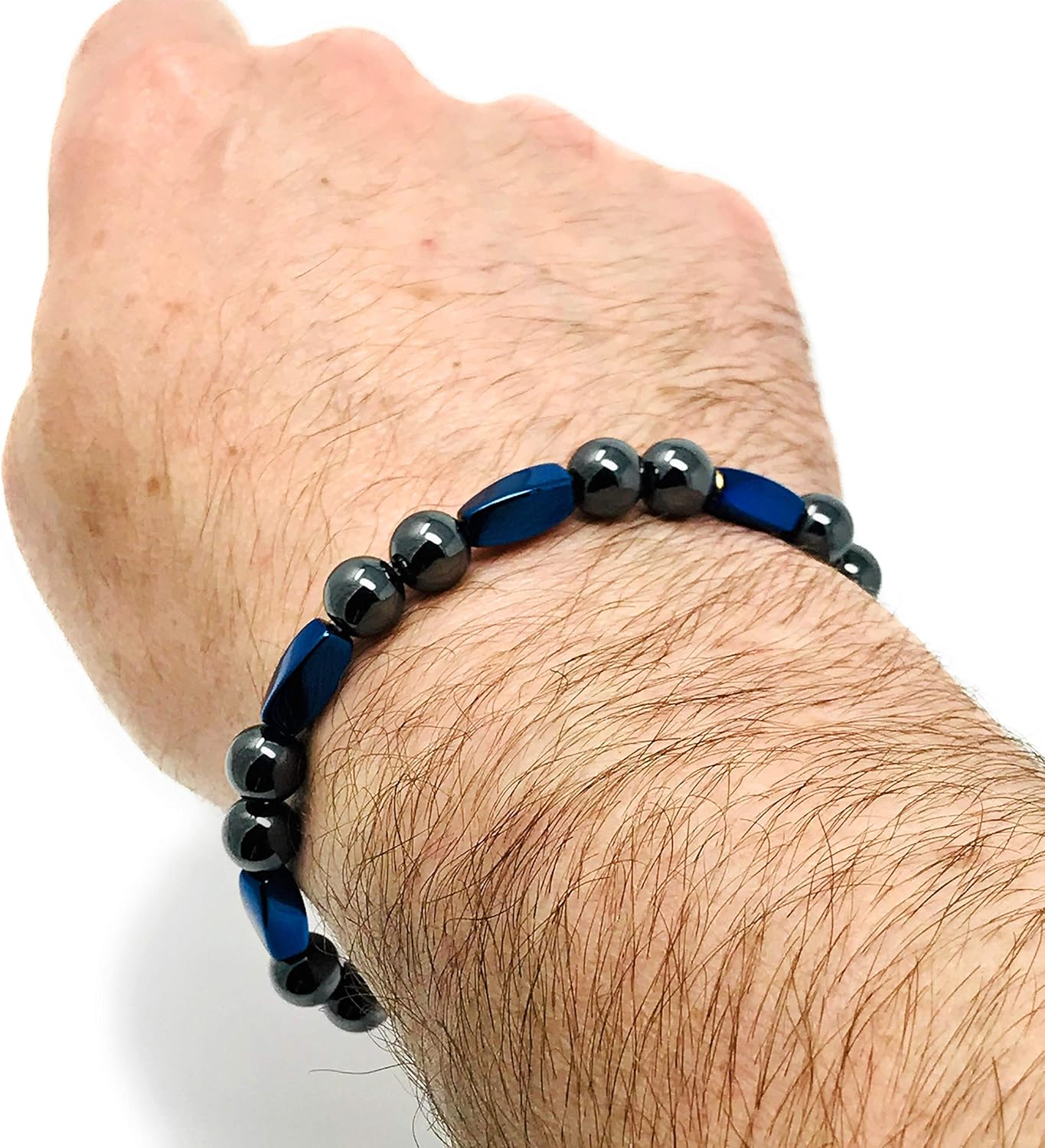 HIGHPOWER Magnetic Hematite Bracelet for Natural Pain Relief and Weight Loss (7.5 Inch): Health & Personal Care
