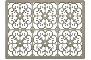 gasaré, Extra Large, Thick, Silicone Trivet for Hot Dishes, Pots, and Pans, Heat Resistant Mat for Countertop, Hot Pad for Kitchen, Easy to Clean, 16 x 12 x 3/8 Inches, Taupe