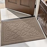 LUMI Door Mat Indoor Entrance 24"x36", Front Welcome Mat with Non-Slip Rubber Backing, Low Profile Dirt Trapper Inside Doormat for Entrance, Garage, Patio, Beige