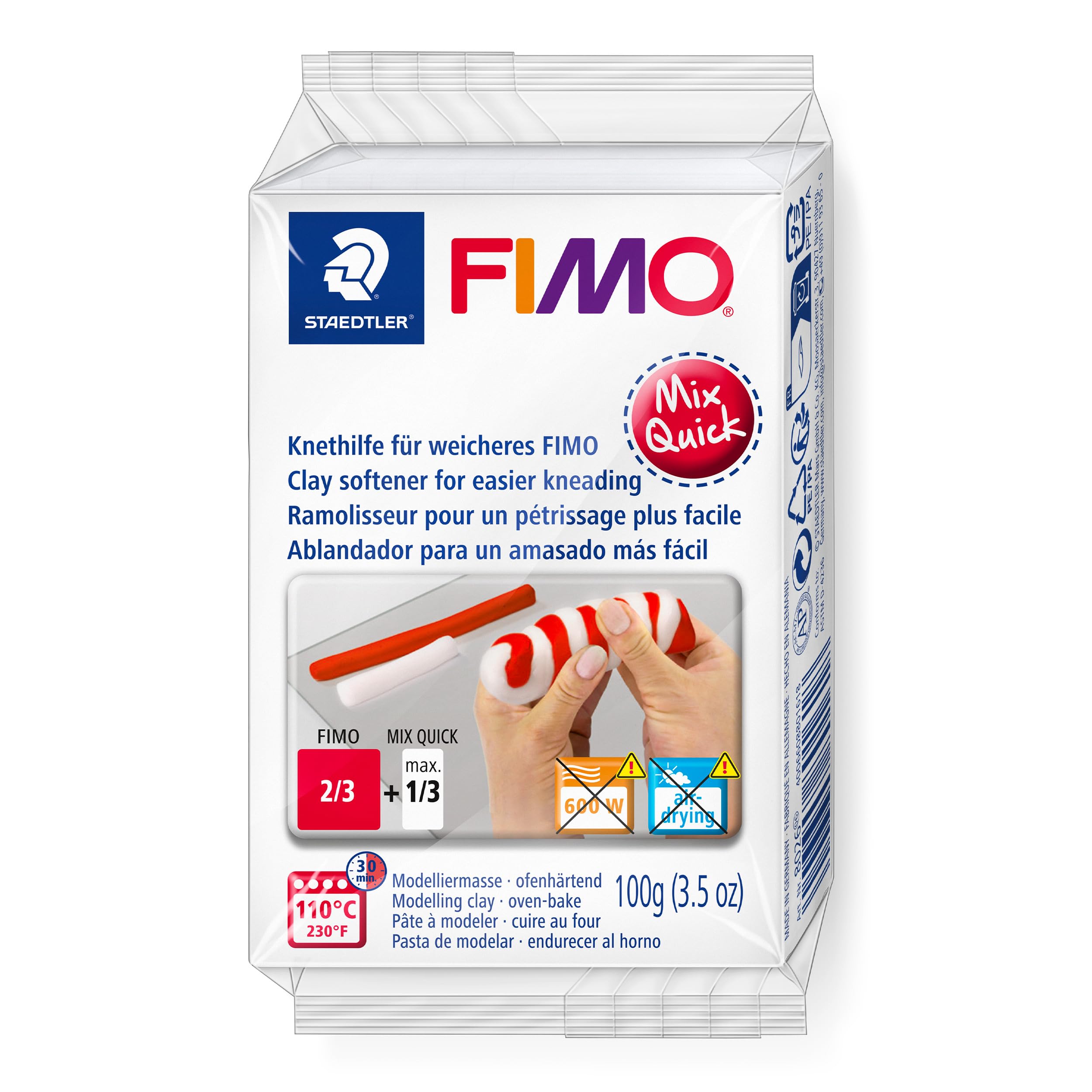 STAEDTLER 8026 FIMO Mix Quick - Polymer Clay Softener (1 x 100g Block)