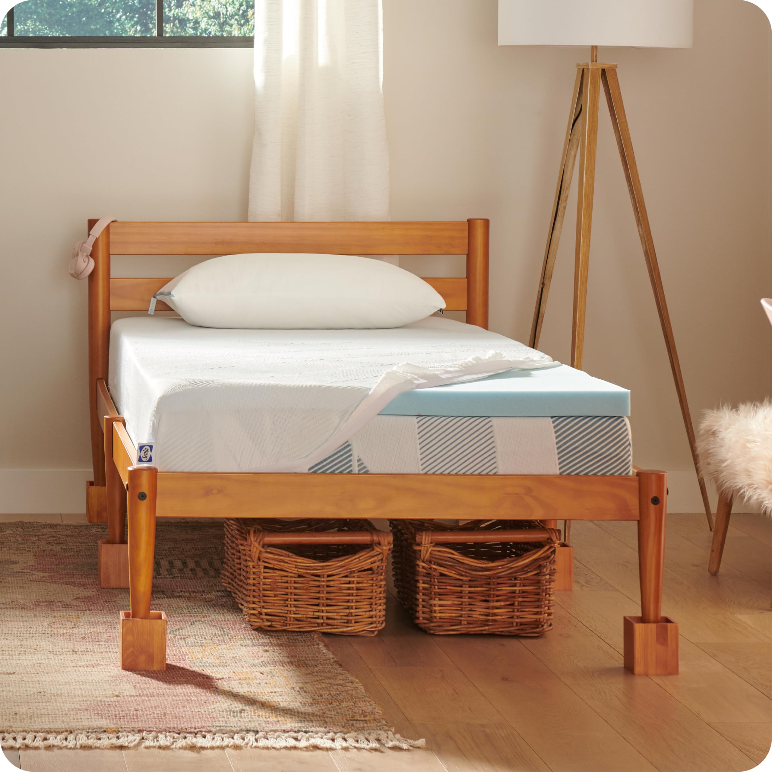 Photo 1 of ****STOCK PHOTO REFRENCE ONLY***Sealy Dreamlife 2” Gel Memory Foam Queen Mattress Topper with Cooling Cover, SealyComfort Gel Foam, SealyCool Stretch Knit Cover with Corner Straps