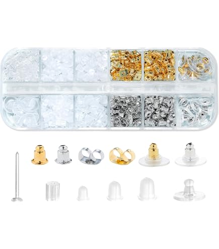 Lot De 500 Fermoirs Pour Boucles D'oreilles - 7 Styles En Silicone/caoutchouc Hypoallergénique Transparent