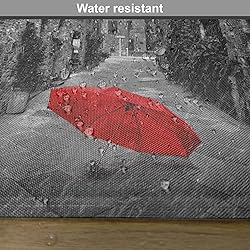 Ambesonne Black and White Place Mats Set of 4, Red