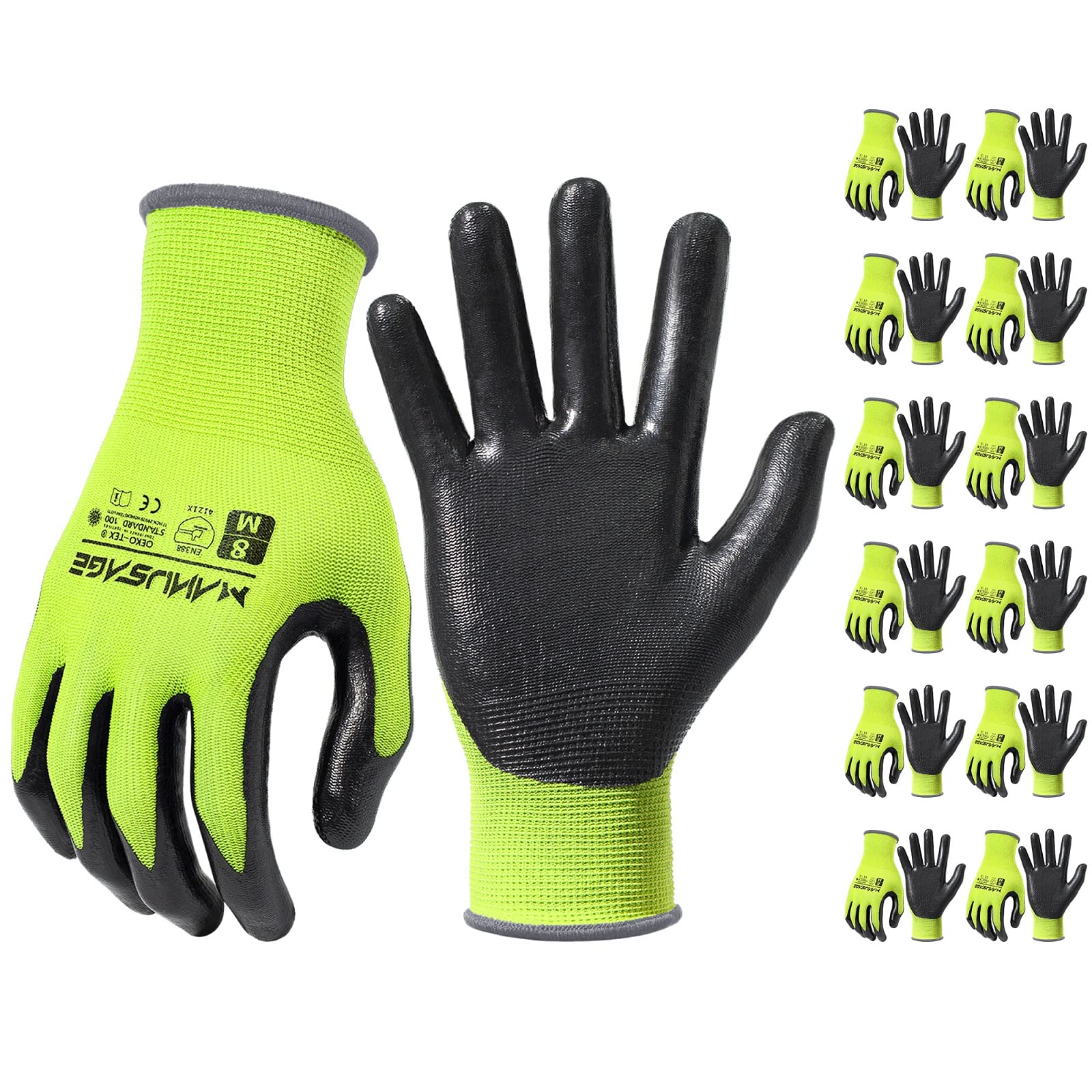 MANUSAGE Safety Work Gloves - Protective Glove for