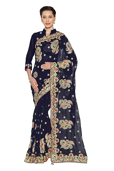 Womens Faux Georgette Bridal Saree
