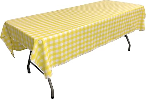 Amazon Com La Linen Checkered Tablecloth 60 By 102 Inch Light Yellow Home Kitchen