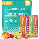 Venture Pal Sugar Free Electrolytes Powder Packets - Liquid Daily IV Hydration Packets | Instantly Hydrating & Party Recovery | 5 Vitamins & 7 Electrolytes | Certified Vegan, Keto, Non-GMO | 16 Sticks