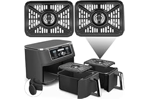 GWYXC Air Fryer Grill Pan for Ninja Foodi DZ401 DZ550 DualZone Air Fryers, Replacement Air Fryer Crisper Plate Grill Plate Tr