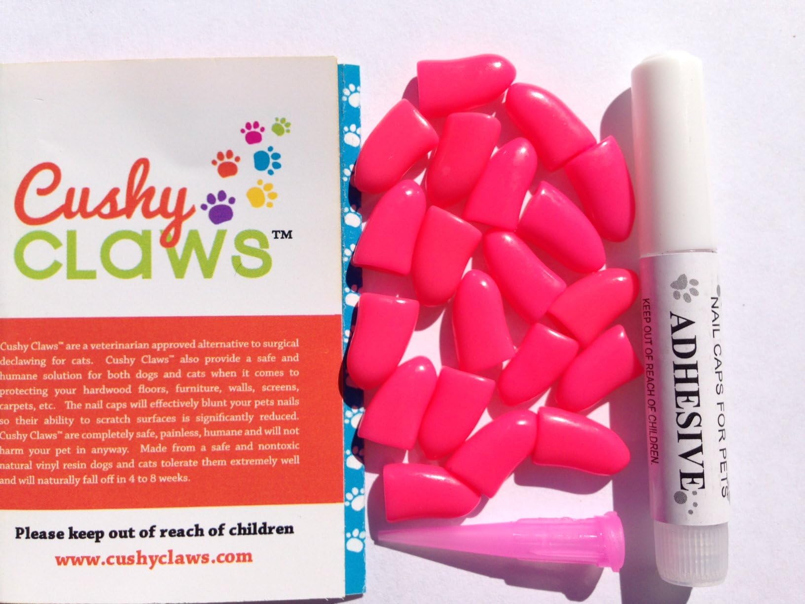 USA Cushy Claws Brand Soft Nail Caps Kit For Dogs * HOT PINK * XS S MD L XLG XXLG