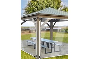 Erfolkerz 3'H x4'W Outdoor Vinyl Curtain 19oz Thicked Clear Tarps, Vinyl Patio Enclosure,Clear Outdoor Curtains Heavy Duty Waterproof Transparent Tarp with Grommets for Patio Gazebo Balcony Pergola