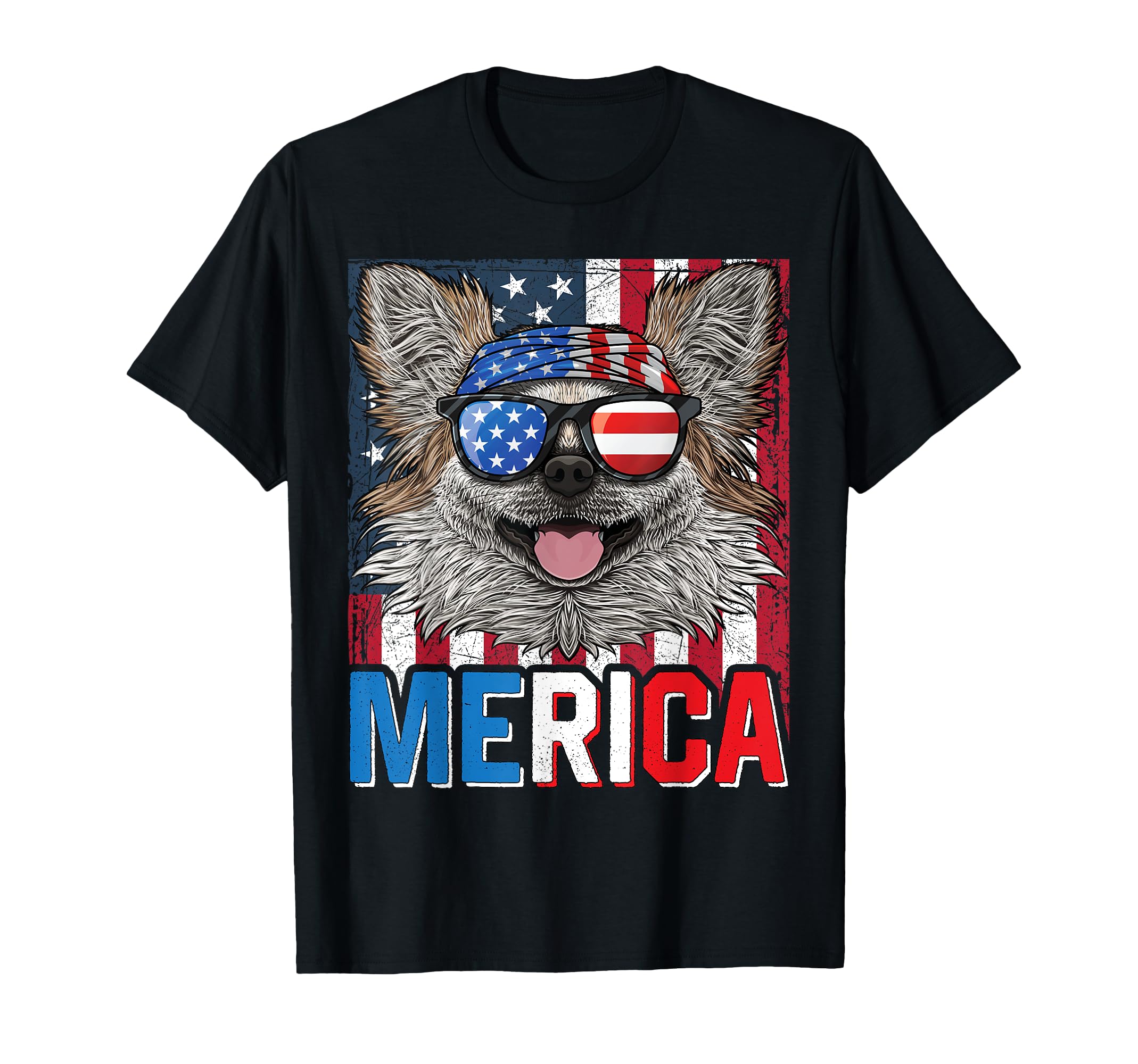 Chihuahua Merica 4th of July Dog American Puppy Patriotic T-Shirt