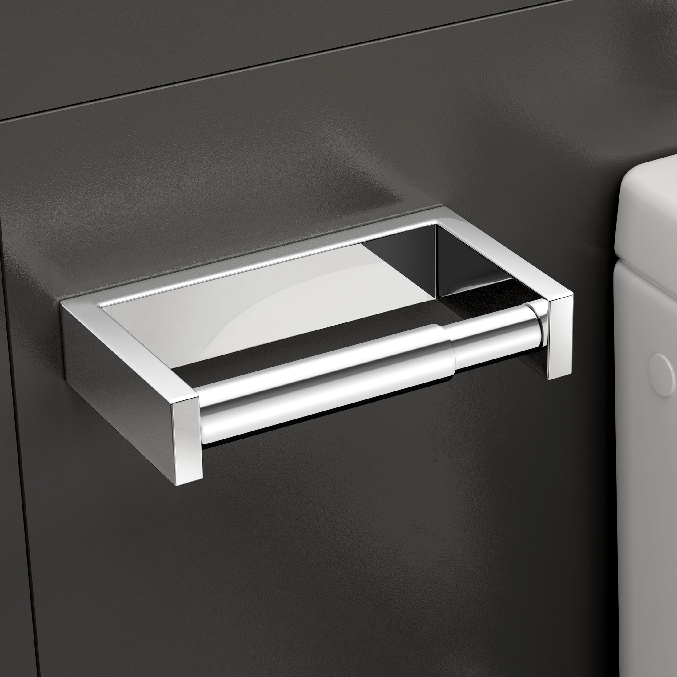 KES All Metal Toilet Roll Holder Wall Mounted Bathroom Toilet Paper Holder Spring Loaded 304 Stainless Steel Loo Roll Holder Rustproof Polished Finish, A23075