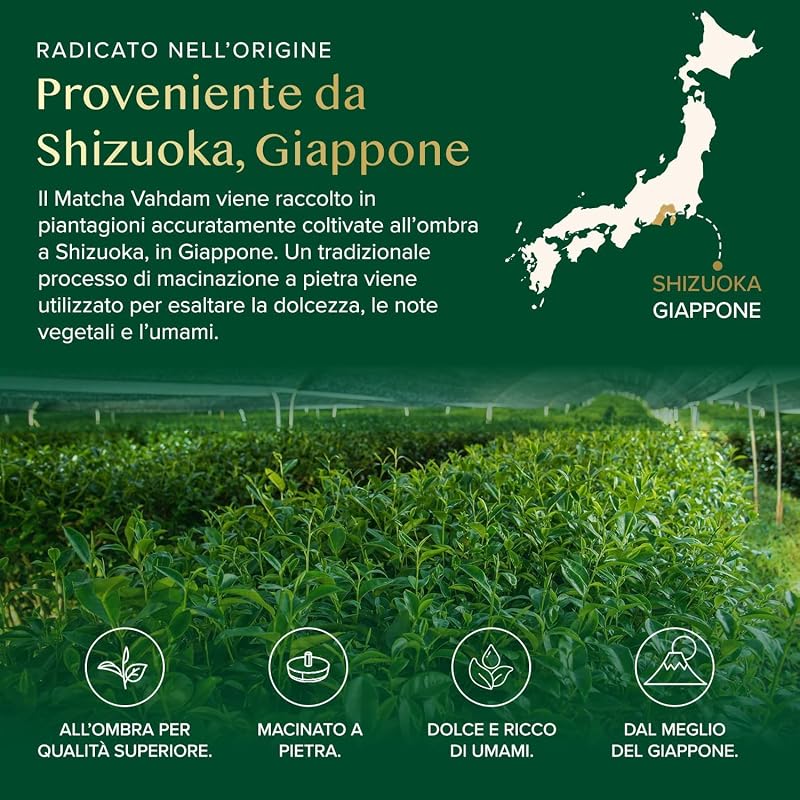 VAHDAM, Matcha Chá Verde em Pó (100gm) Autêntico Matcha Japonês em Pó, Chá Verde de Grau Premium, Ideal para Bolos, Smoothies, Thé Iced, 100% Natural