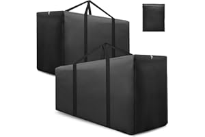 AIGOTSUKI 2 Pack Extra Large Patio Outdoor Cushion Storage Bag Waterproof 68" L x 30" W x 20" H Outdoor Cushion Furniture Storage Bag with Handle and Protective Zipper (Black, 2 Pack)