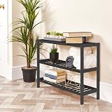 KEPLIN Natural Bamboo Shoe Rack 3 Tier 70x55x25cm Black view 7