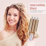DazSpirit 3 Barrel Hair Wavers 22 mm Ceramic Tourmaline Curler with 2 Heat view 5