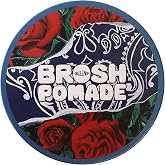 Brosh x CHALLENGER Pomade, Strong Hold &amp; Classic Shine, 115g / 4 oz | Water-Soluble Styling Cream Reactivates for Restyling, Collectible Rose Bandana Can, Urban Rose Scent, Made in Japan