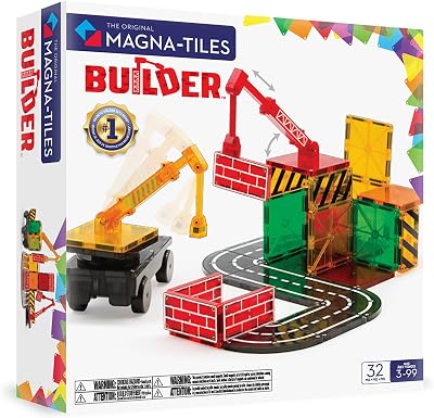 Magna-Tiles Builder 32 Piece Set Magnetic Building Tiles Educational Toys 3+