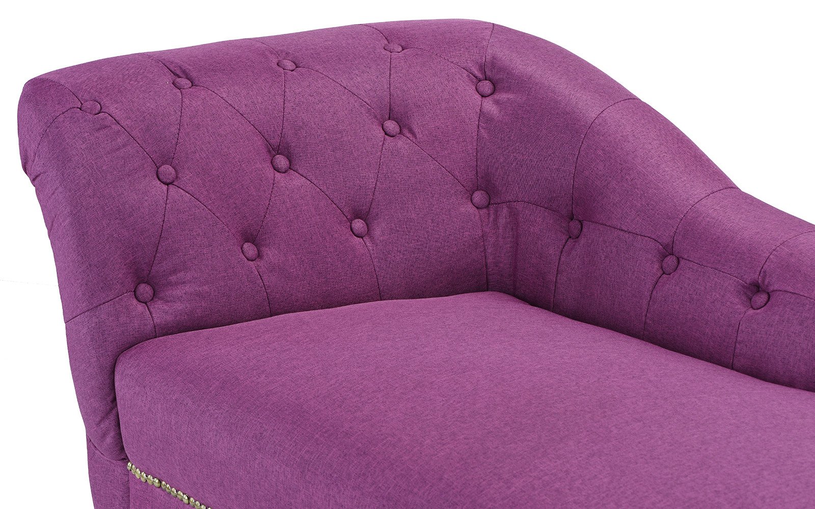 Chaise Lounge Indoor Chair Tufted Velvet Fabric, Modern Long Lounger