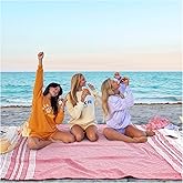 Genovega Oversized Giant Turkish Beach Towel Blanket Extra Large XXL Lightweight Quick Dry Sand Free Boho Throw Pool Cloud Sandrpoof Blankets Women Men Big Jumbo Wide 2 Person Size Red