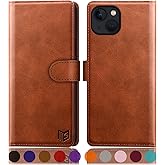 SUANPOT for iPhone 14 6.1" Wallet case with RFID Blocking Credit Card Holder,Flip Book PU Leather Protective Cover Women Men for Apple 14 Phone case Light Brown