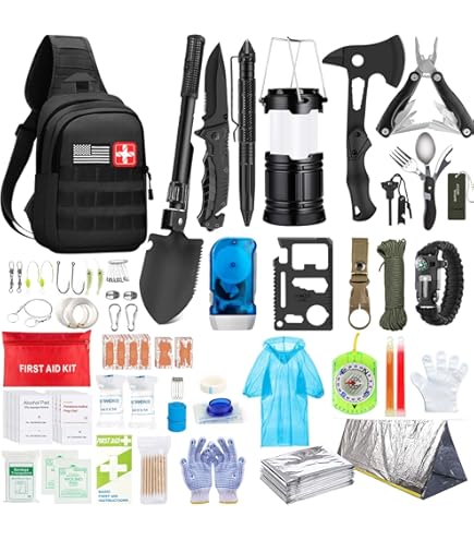 Survival Kit, 251 Pcs Survival Gear Emergency Supplies First Aid Kit