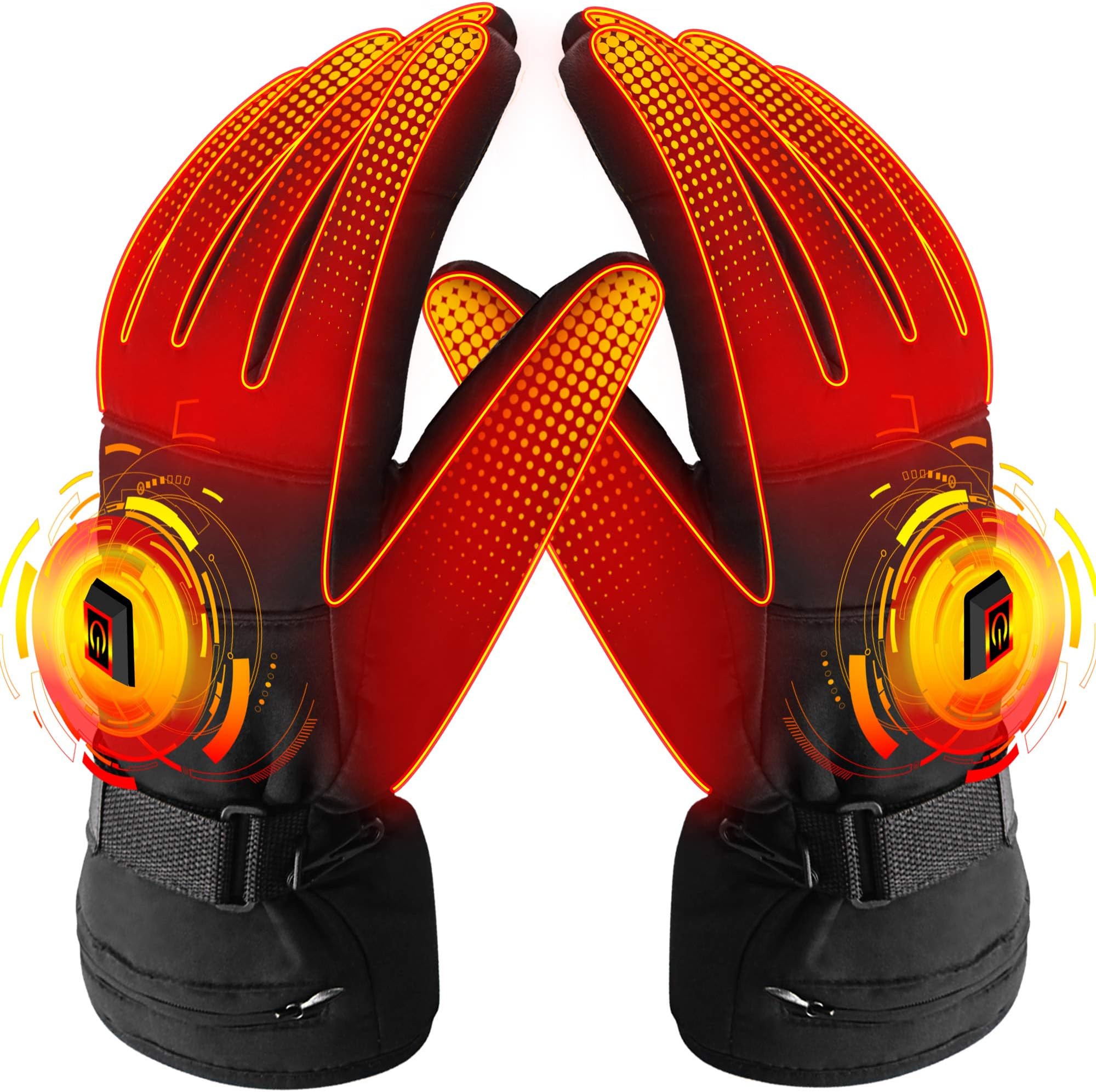 Men Women Electric Gloves with 3.7V Rechargeable Battery,Unisex Thermal Heated Mitts for Walking Hiking Sleeping Riding,Winter Warm Novelty Sports Mittens,Climbing Hiking Camping Heating Hand Warmer