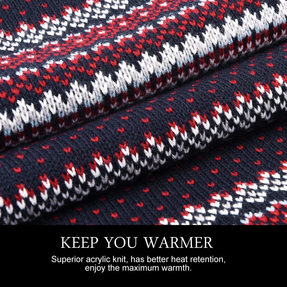 Vbiger Wintermütze klassische Beanie Mütze Damen Mütze und Schal Warm Strickmütze und Strickschal 2 PCS, Mehrfarbig, Einheitsgröße