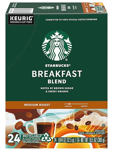 STARBUCKS BREAKFAST BLEND COFFEE K-CUPS,24 K-CUPS COUNT,(0.44 OZ EACH)
