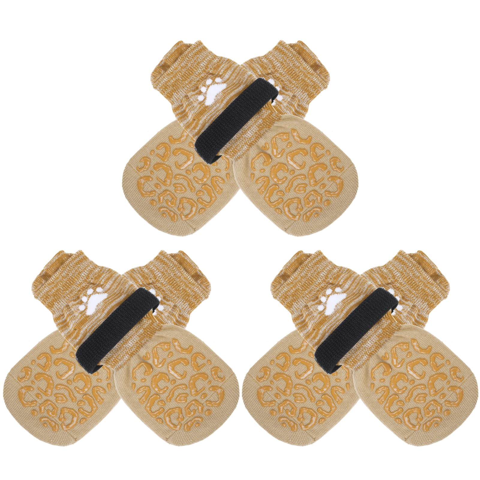 EXPAWLORER Anti-slip Dog Socks Paws Stop Licking - Dog Paw Protectors Double-sided Strong Traction for Hardwood Floors Indoor, Adjustable Dog Boots with Grips for Senior Dogs Walking, Ginger XL — image 1