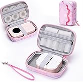 Memoking T02 Hard Storage Case - Compatible with Phomemo D30, SUPVAN E10, NIIMBOT D11, JADENS D110 and More, with Zipper Mesh Pocket, Waterproof Shockproof, Gradient Pink (Only Case)